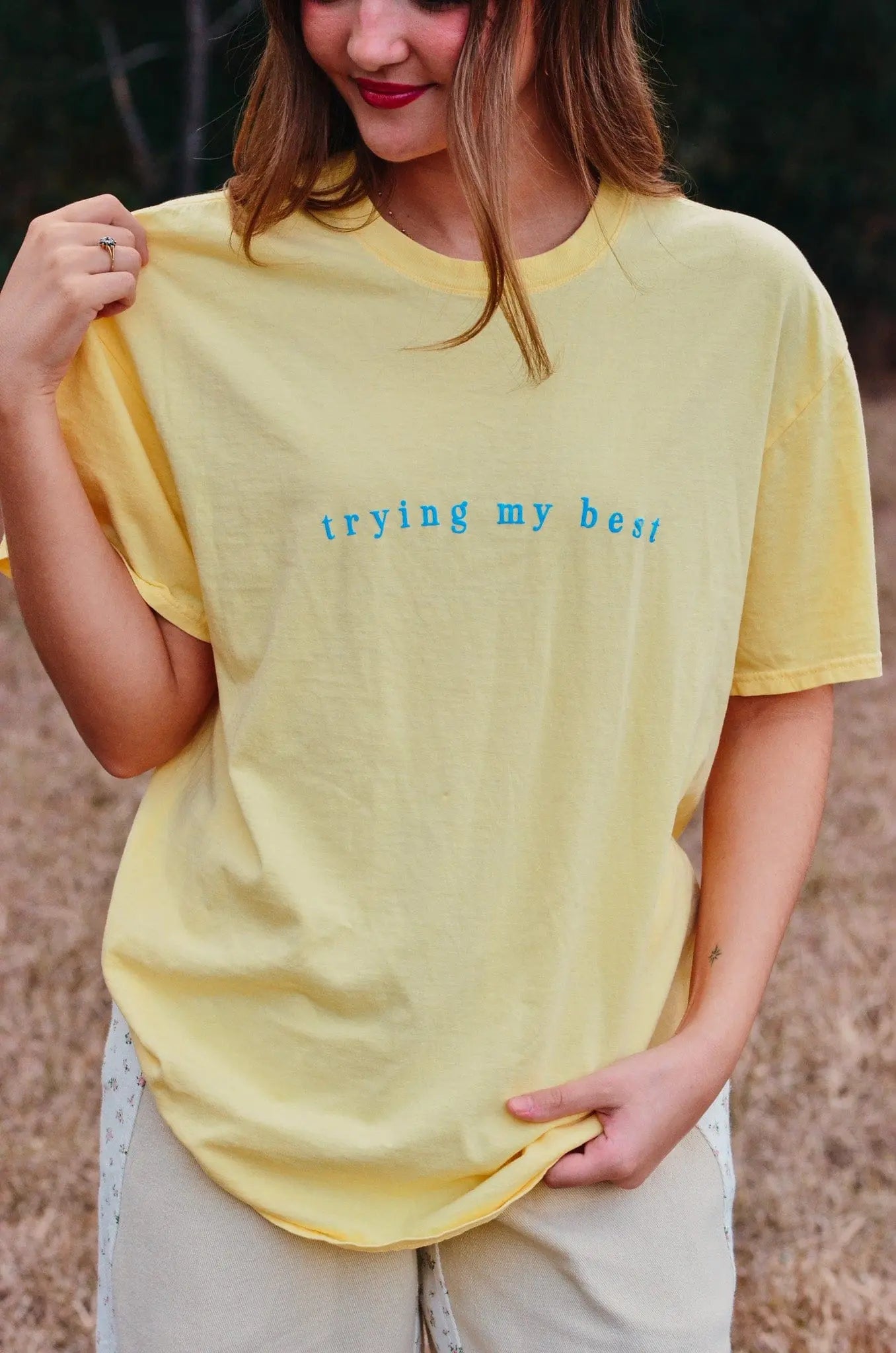 Trying My Best Tee by Southern Bliss Company, Southern lifestyle apparel detail photo 4