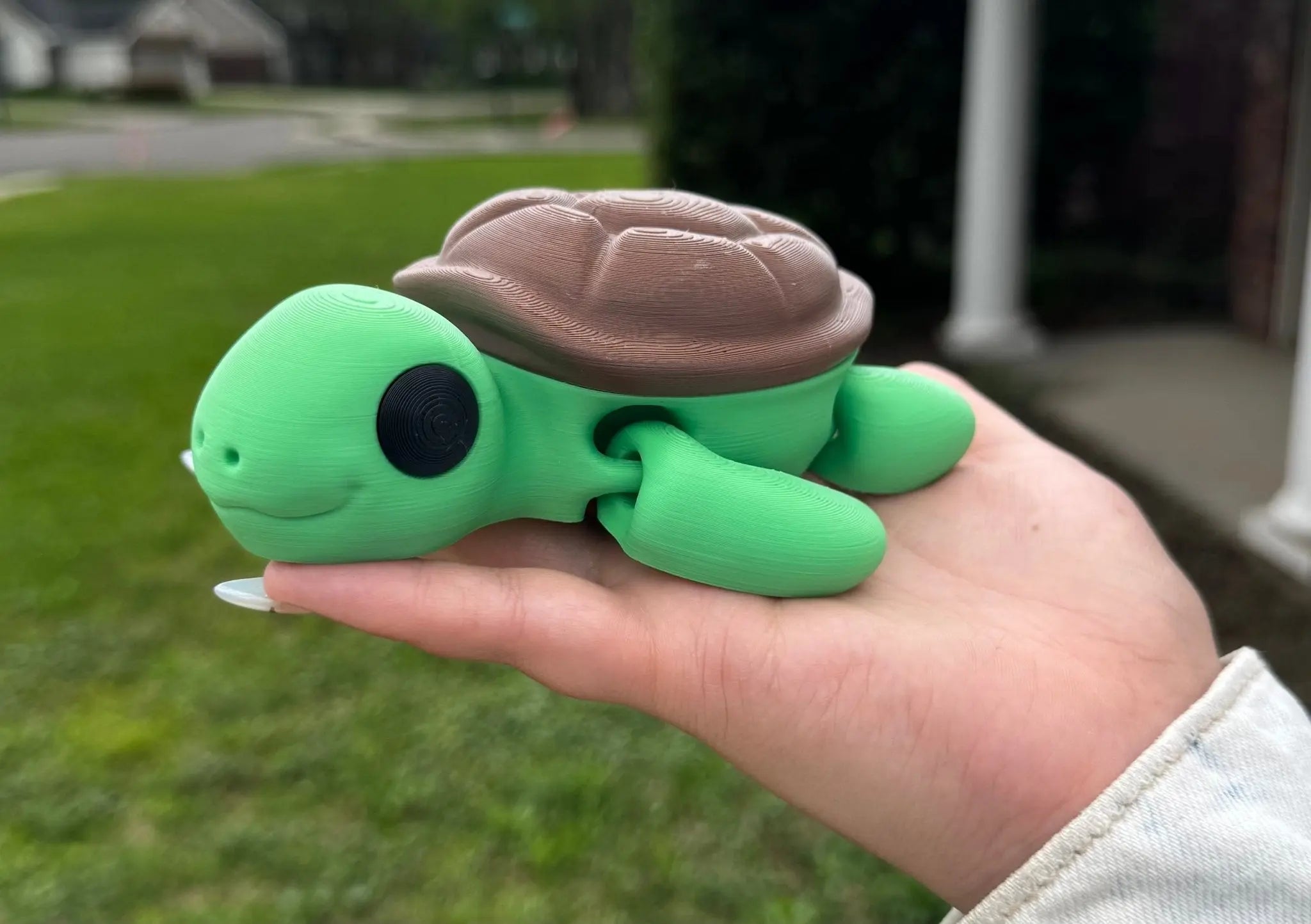 Turtle 3D Printed Fidget Toy | Large Animal Sensory Toy by Mushroom Lady Co, paper gift main product photo