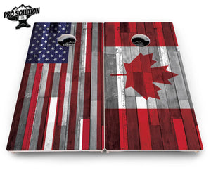 USA / Canada / Union Jack Plank Flag Cornhole Boards - Pro Solution Elite Series by Cornhole Solutions, custom cornhole board detail photo 19