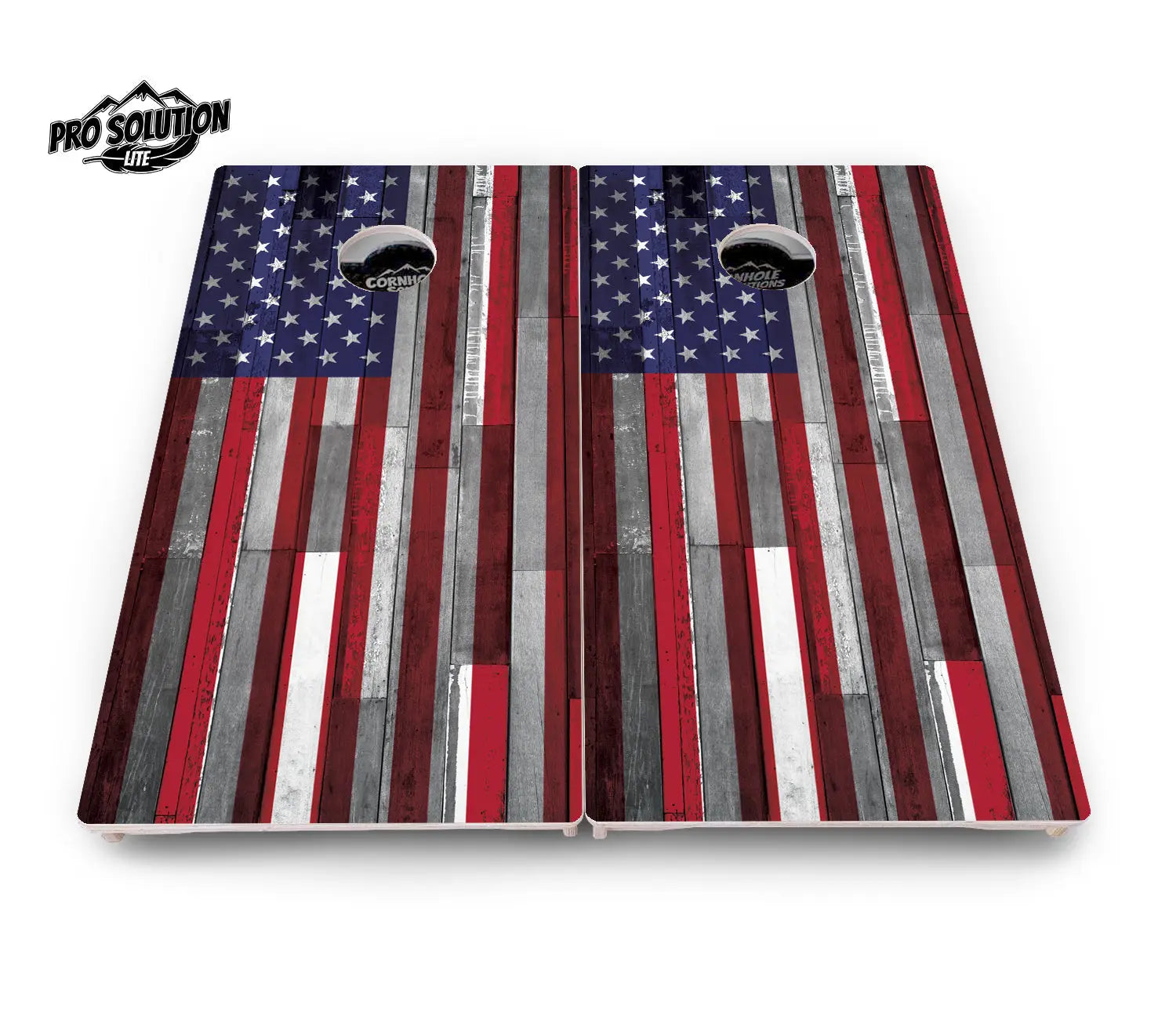USA / Canada / Union Jack Plank Flag Cornhole Boards - Pro Solution Lite Series by Cornhole Solutions, custom cornhole board detail photo 4