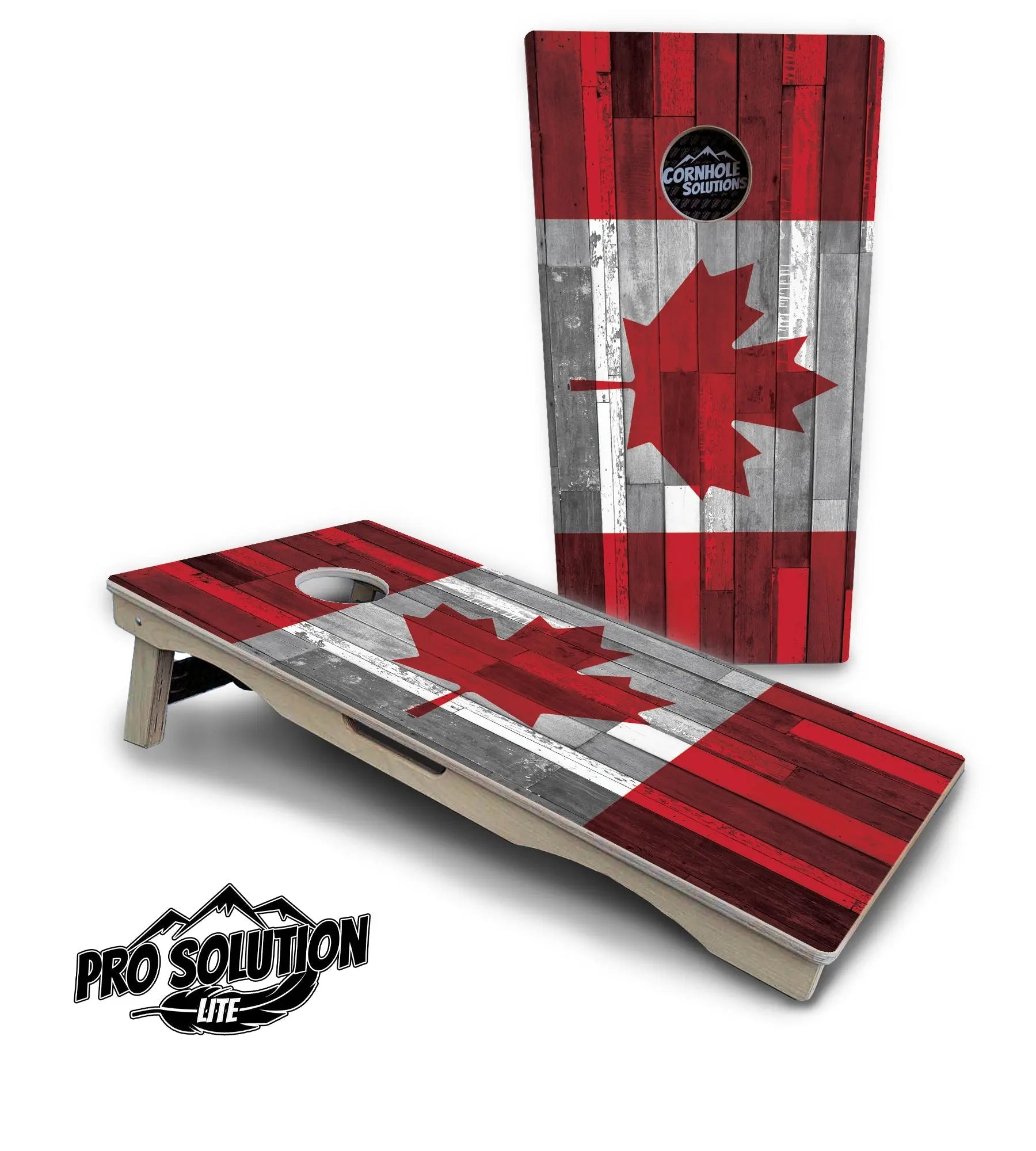 USA / Canada / Union Jack Plank Flag Cornhole Boards - Pro Solution Lite Series by Cornhole Solutions, custom cornhole board detail photo 7