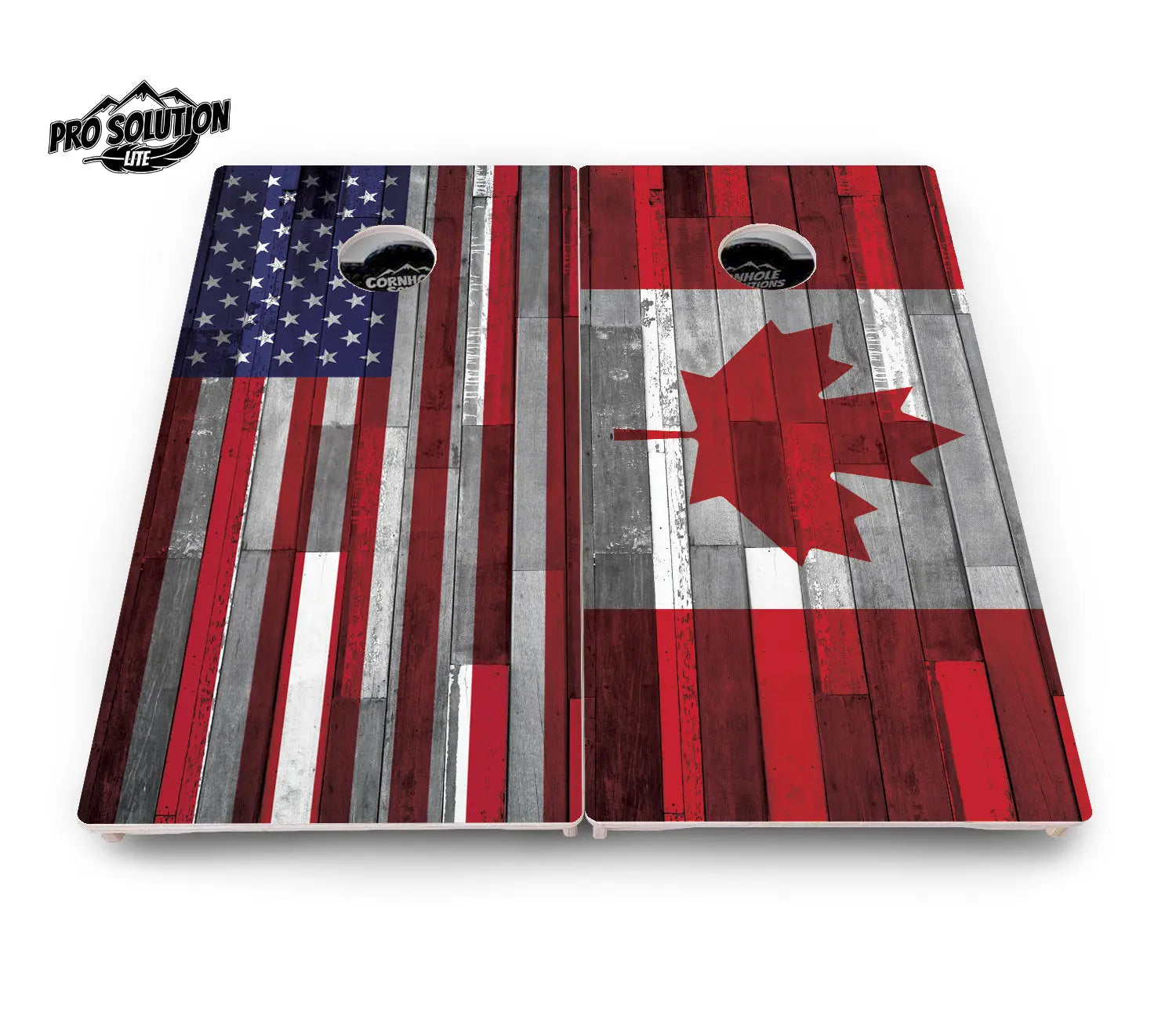 USA / Canada / Union Jack Plank Flag Cornhole Boards - Pro Solution Lite Series by Cornhole Solutions, custom cornhole board detail photo 17
