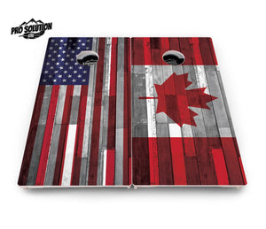 USA / Canada / Union Jack Plank Flag Cornhole Boards - Pro Solution Lite Series by Cornhole Solutions, custom cornhole board detail photo 17