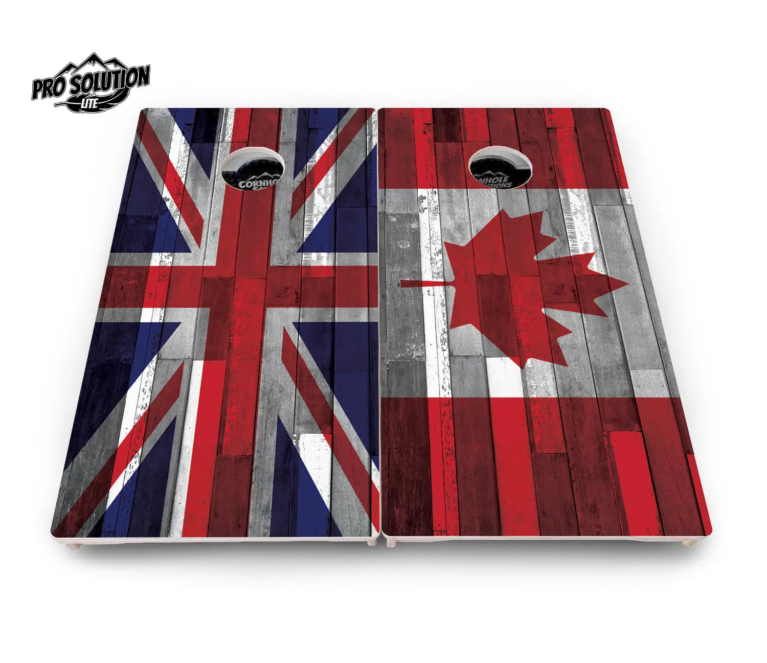 USA / Canada / Union Jack Plank Flag Cornhole Boards - Pro Solution Lite Series by Cornhole Solutions, custom cornhole board detail photo 18