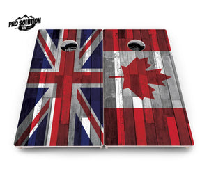 USA / Canada / Union Jack Plank Flag Cornhole Boards - Pro Solution Lite Series by Cornhole Solutions, custom cornhole board detail photo 18