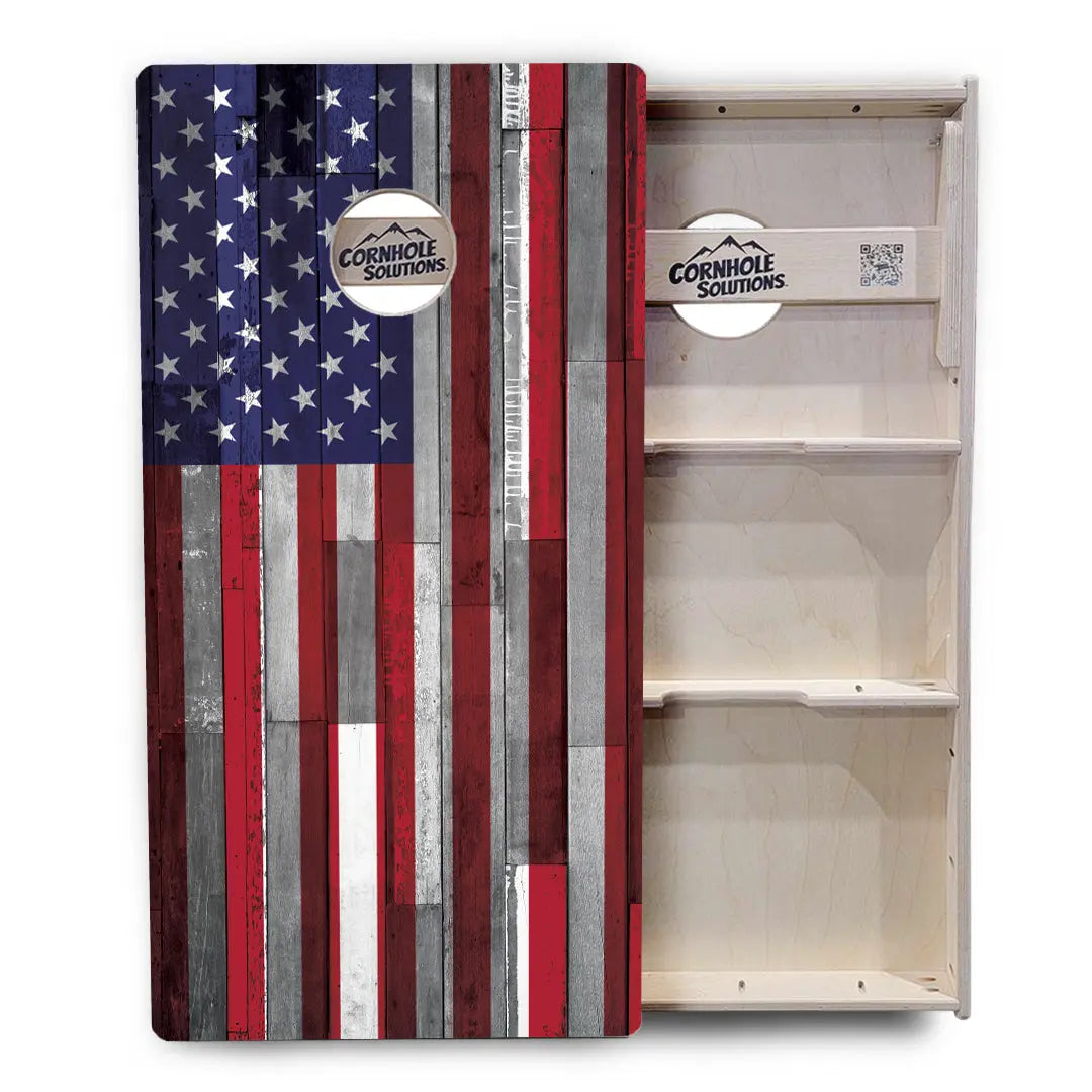 USA / Canada / Union Jack Plank Flags Cornhole Boards - Professional Tournament Series by Cornhole Solutions, custom cornhole board detail photo 7