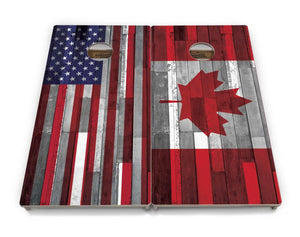 USA / Canada / Union Jack Plank Flags Cornhole Boards - Professional Tournament Series by Cornhole Solutions, custom cornhole board detail photo 24