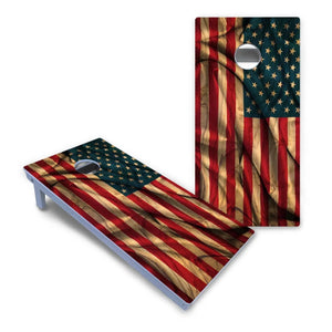 USA Wood Flag Color Cornhole Boards - All Weather Series by Cornhole Solutions, custom cornhole board detail photo 2