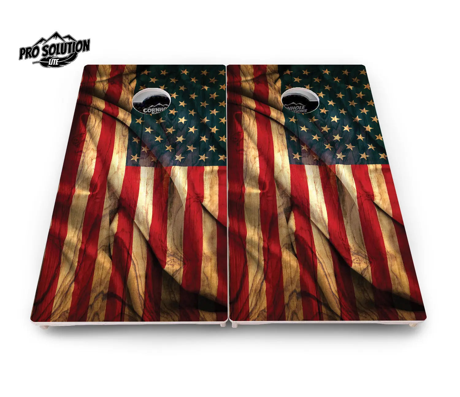USA Wood Flag Color Cornhole Boards - Pro Solution Lite Series by Cornhole Solutions, custom cornhole board detail photo 2