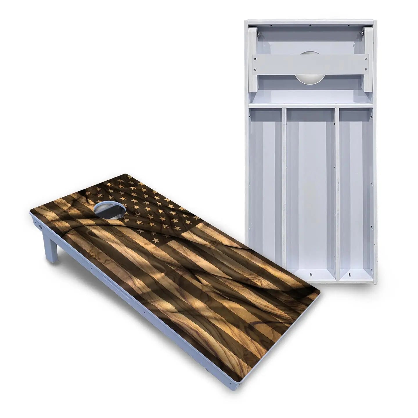 USA Wood Flag Cornhole Boards - All Weather Series by Cornhole Solutions, custom cornhole board main product photo
