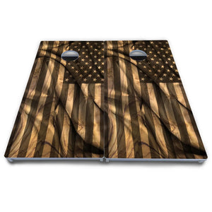 USA Wood Flag Cornhole Boards - All Weather Series by Cornhole Solutions, custom cornhole board detail photo 4