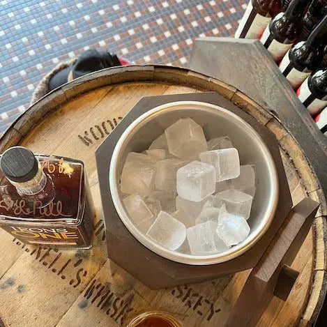 Unique Wooden Ice Bucket in Blackened Cherry by Alabama Sawyer, Southern home decor detail photo 9