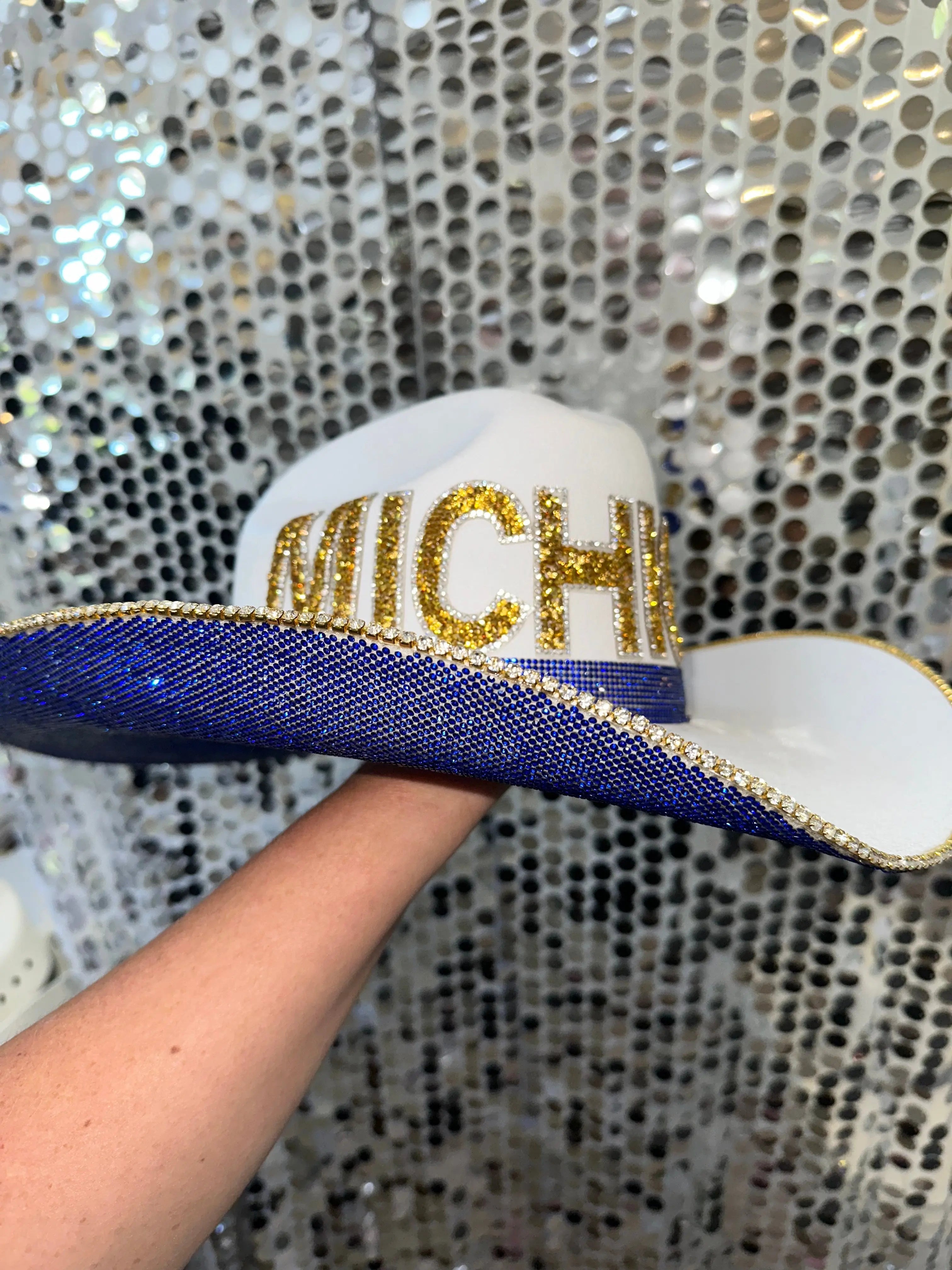 University of Michigan Hat by Rhinestone Cowgirl, Southern lifestyle apparel main product photo