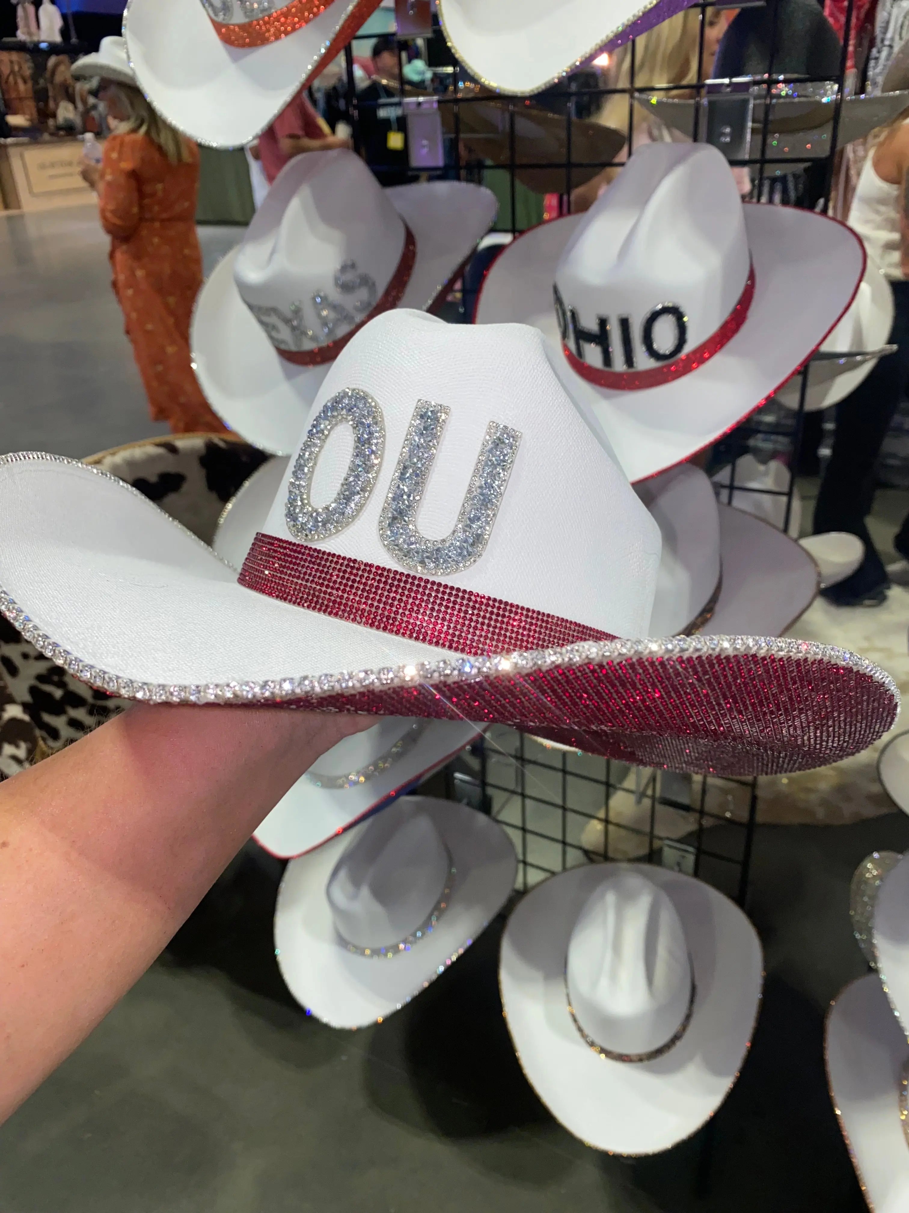 University of Oklahoma Hat by Rhinestone Cowgirl, Southern lifestyle apparel main product photo