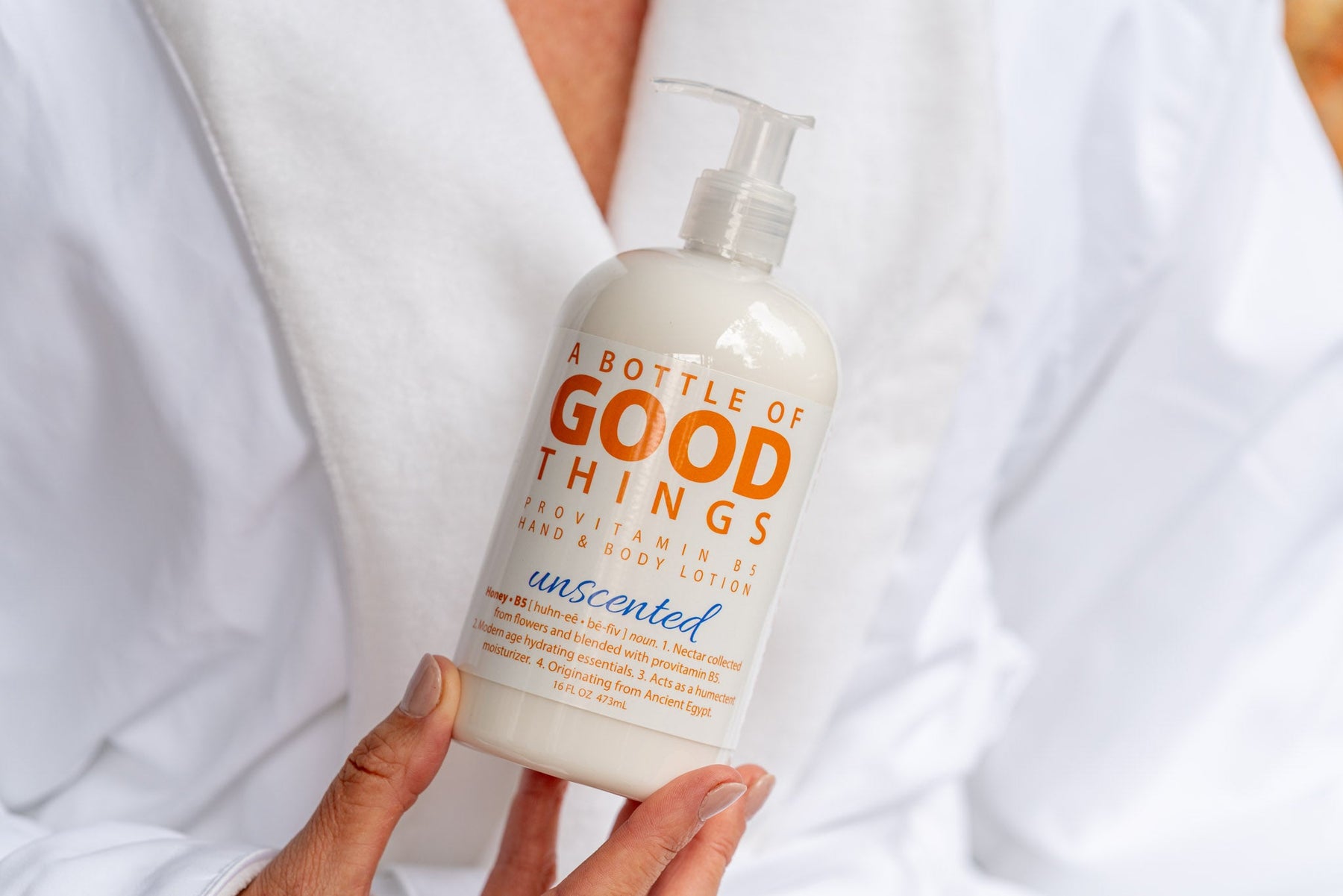 Honey•B5 Unscented Hand & Body Lotion ~ 16 oz. detail view by Essential Journeys