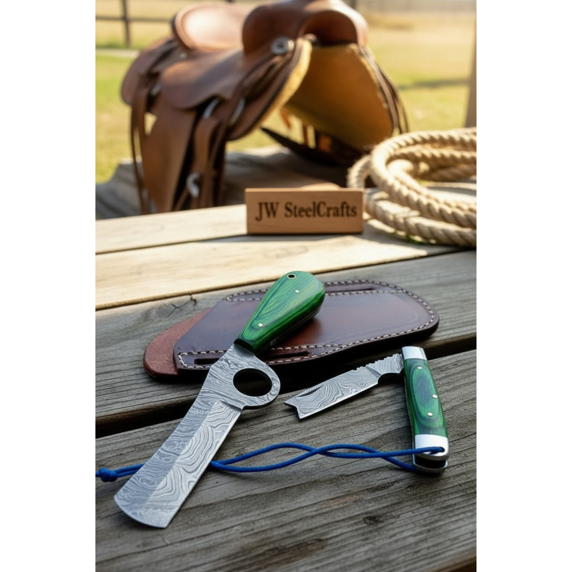 Ring Fang Bull Cutter Knife 7" by JW SteelCrafts, product view 2