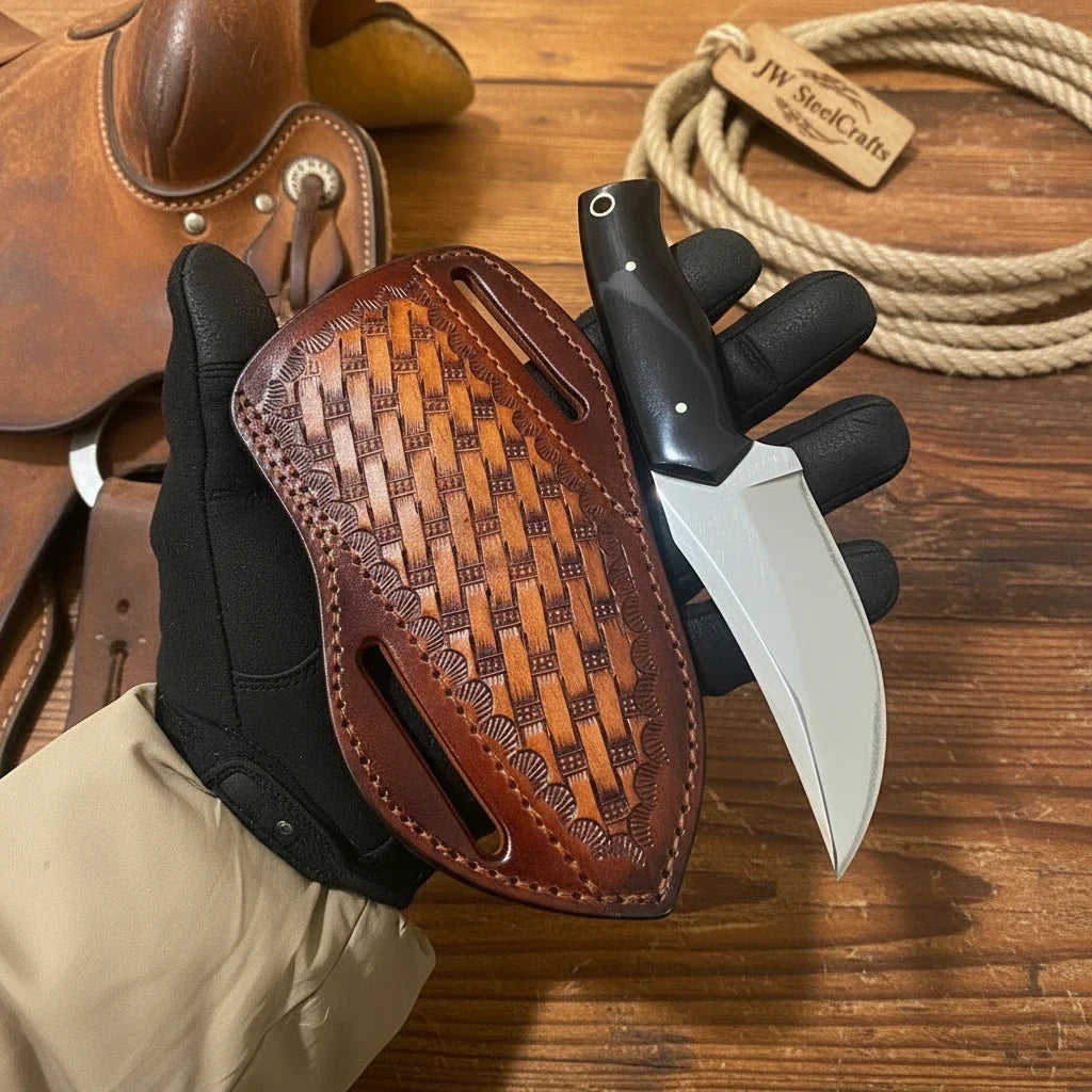 Finger Grip Chopper Knife 9.5" by JW SteelCrafts