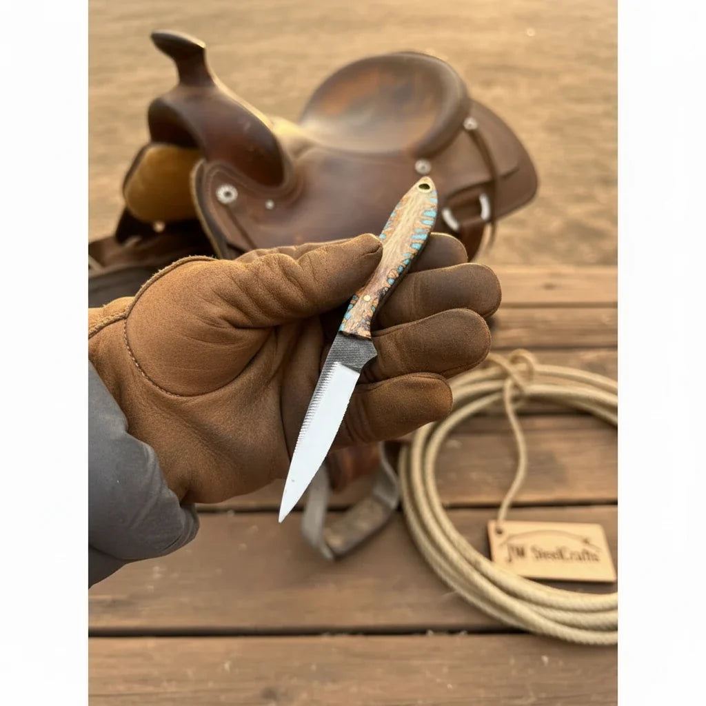 Saddle Rope Boning Knife 8.5” by JW SteelCrafts, product view 2