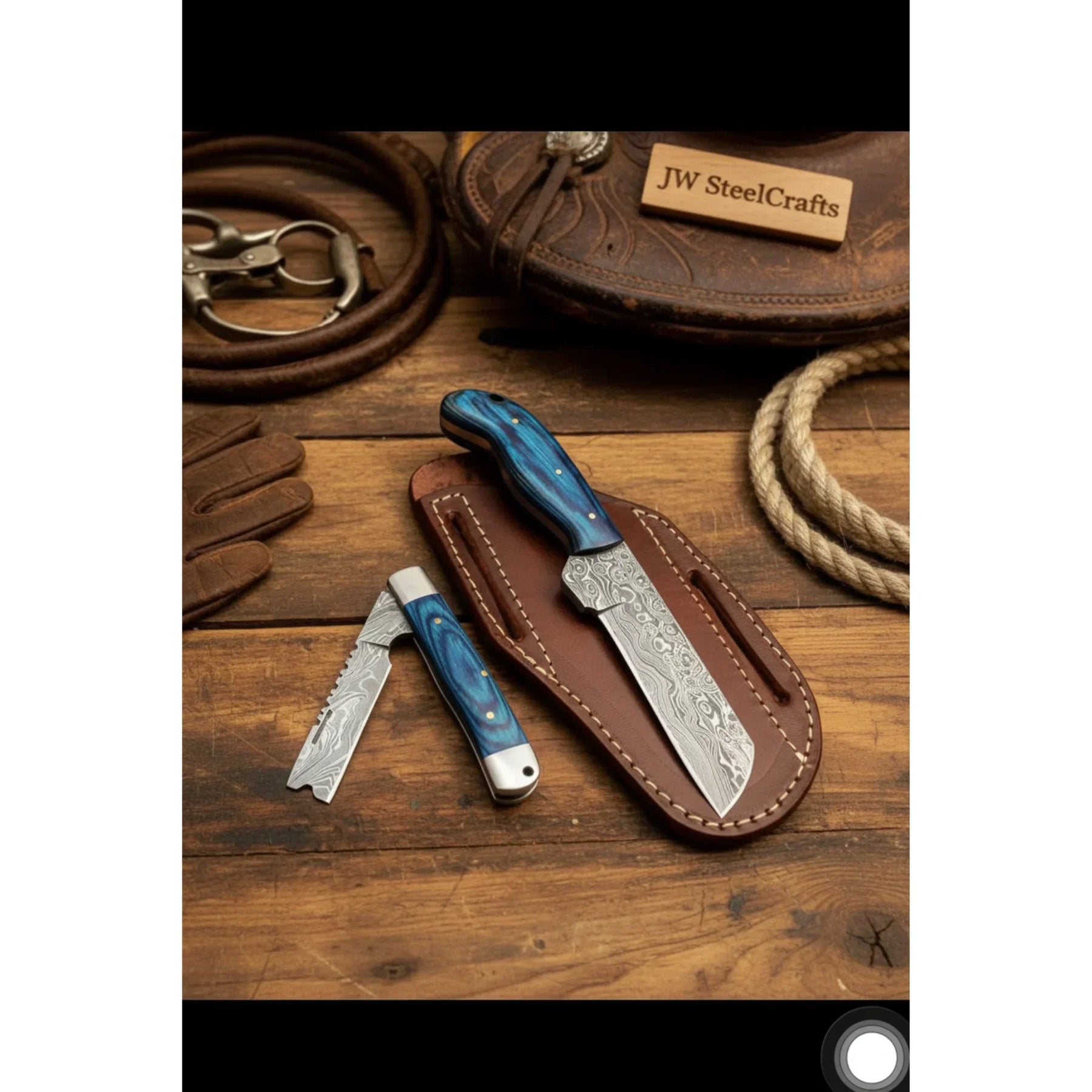 Pocket Forge Cleaver Knife 8.5" by JW SteelCrafts, product view 2