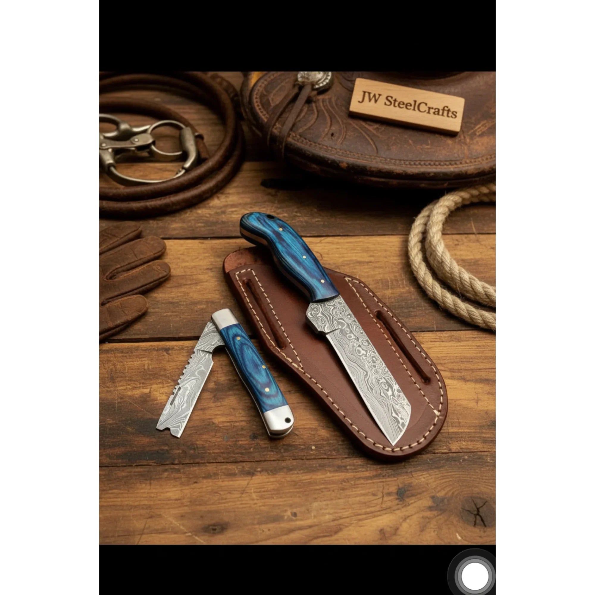 Pocket Forge Cleaver Knife 8.5" by JW SteelCrafts, product view 2
