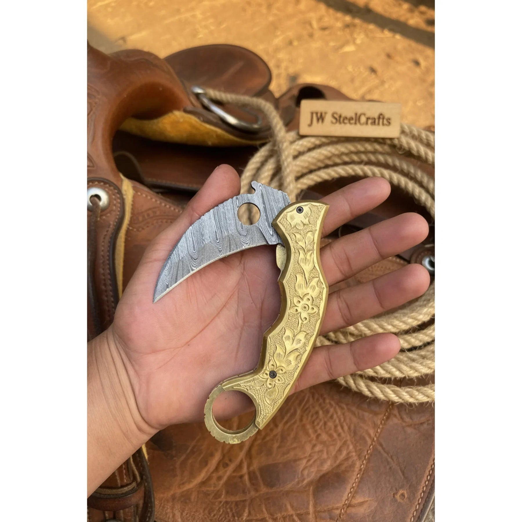 Goldtalon Ring Folder Knife by JW SteelCrafts