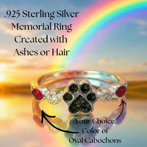 Paw Print Memorial Ring by Cotton Street Art Company, handmade jewelry main product photo