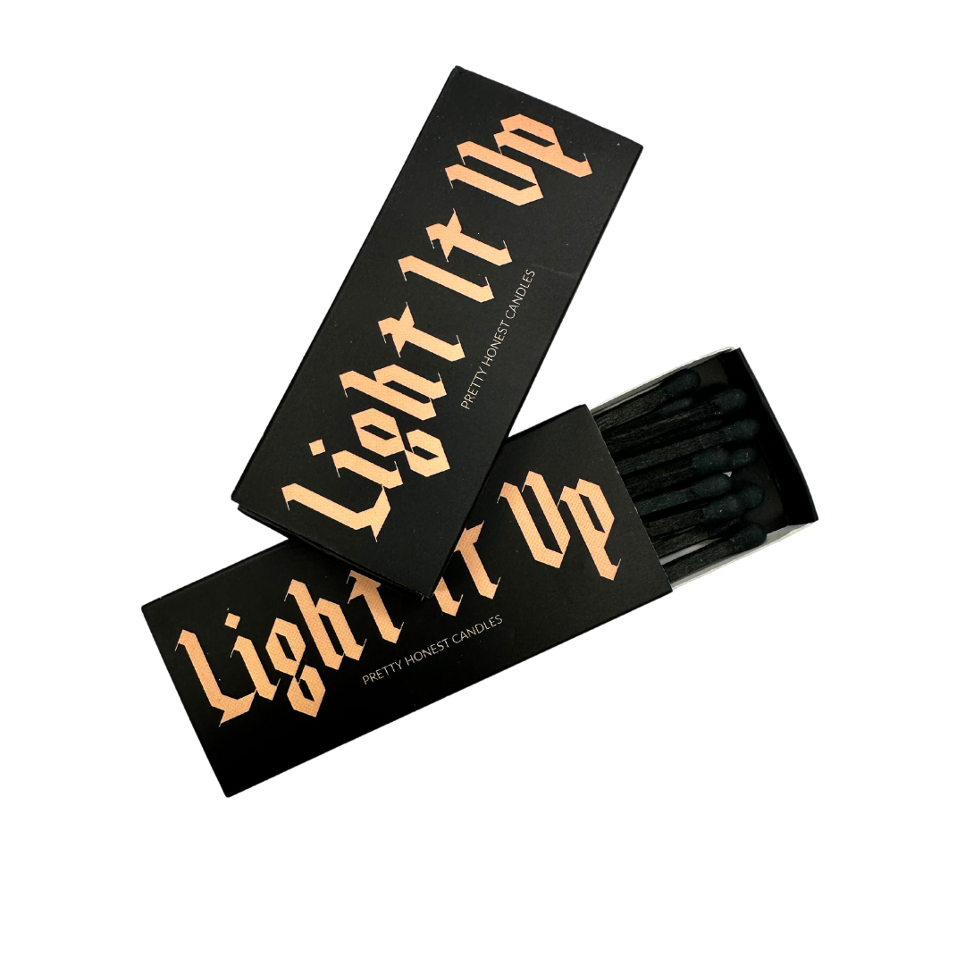 Matches - "Light It Up" detail view by Pretty Honest Candles