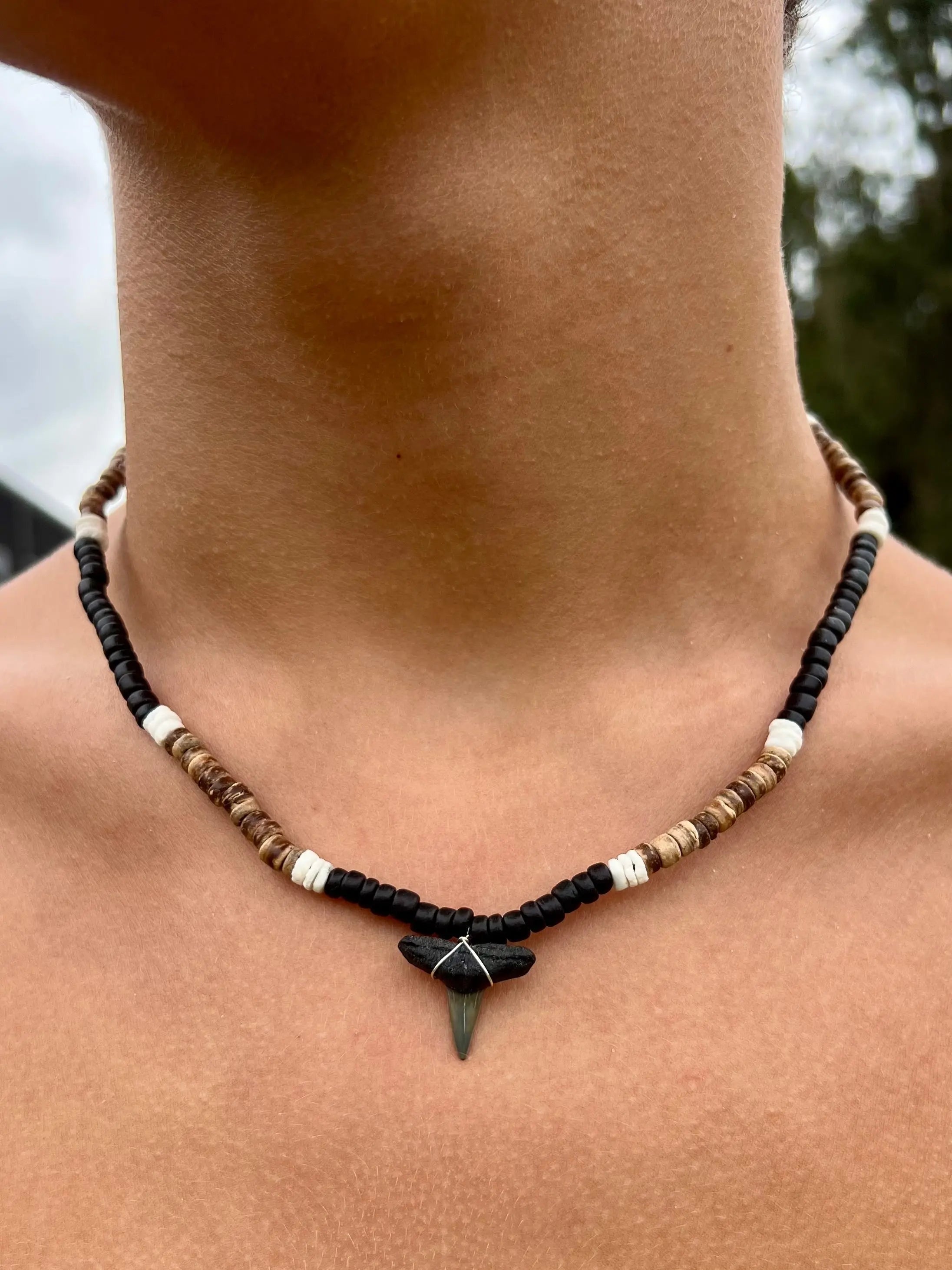 Useppa Shark Tooth Necklace by HALT, handmade jewelry detail photo 2