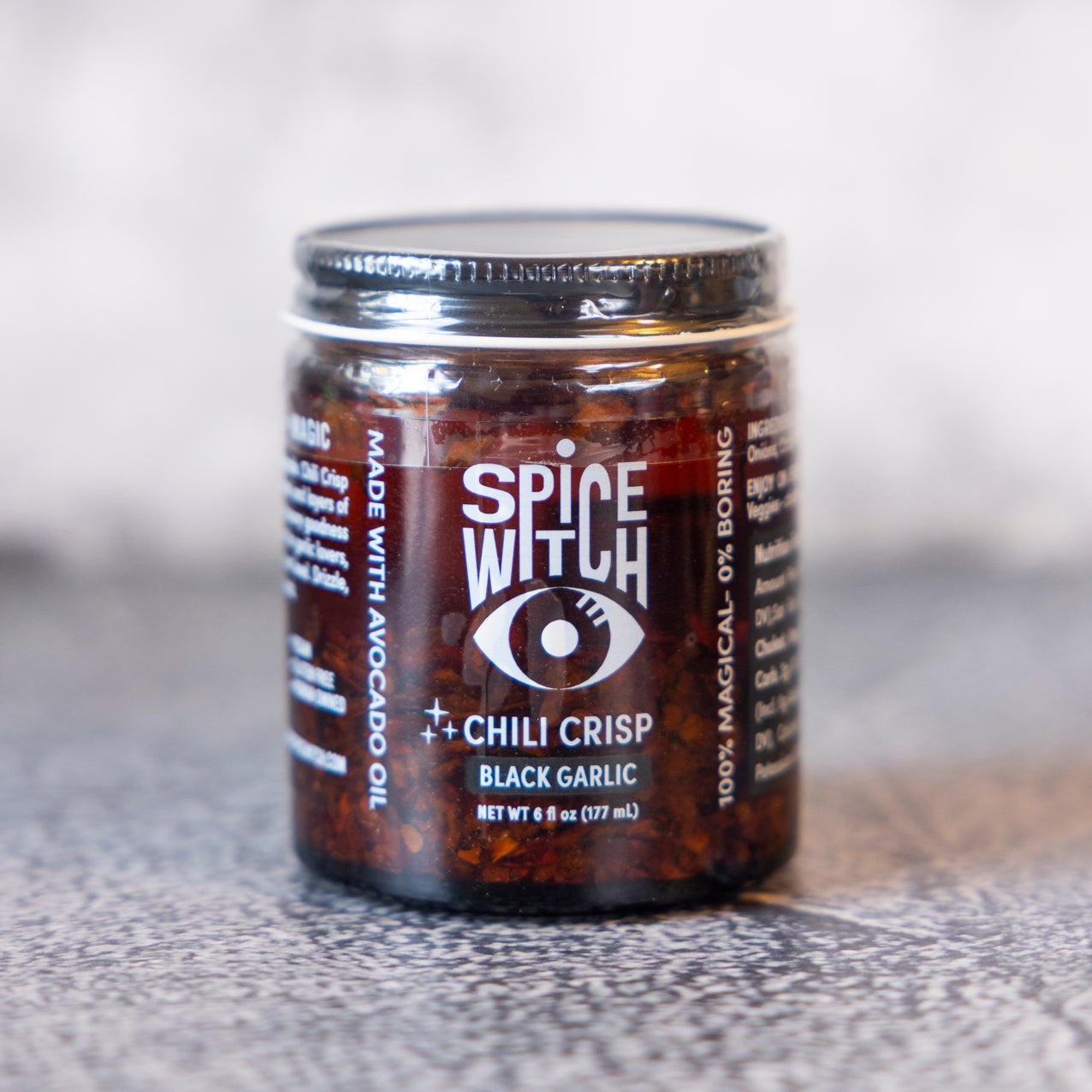 Chili Crisp Black Garlic Flavor- Avocado Oil, Savory Depth, Umami Crunch by Spice Witch, Southern food gift detail photo 2