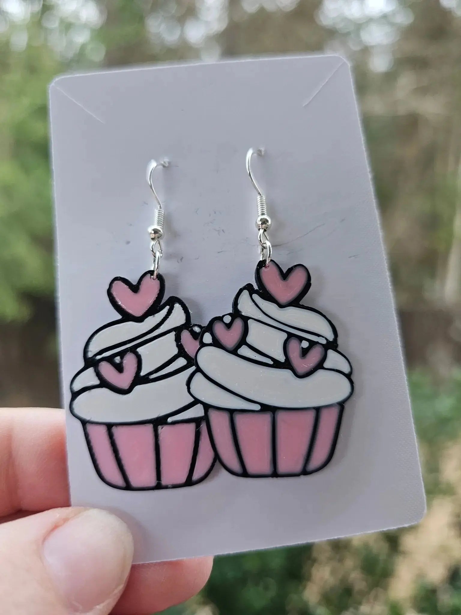 Valentine Cupcake Dangle Earrings (Hooks or Clip-Ons) by The Tween Space, custom drinkware detail photo 2