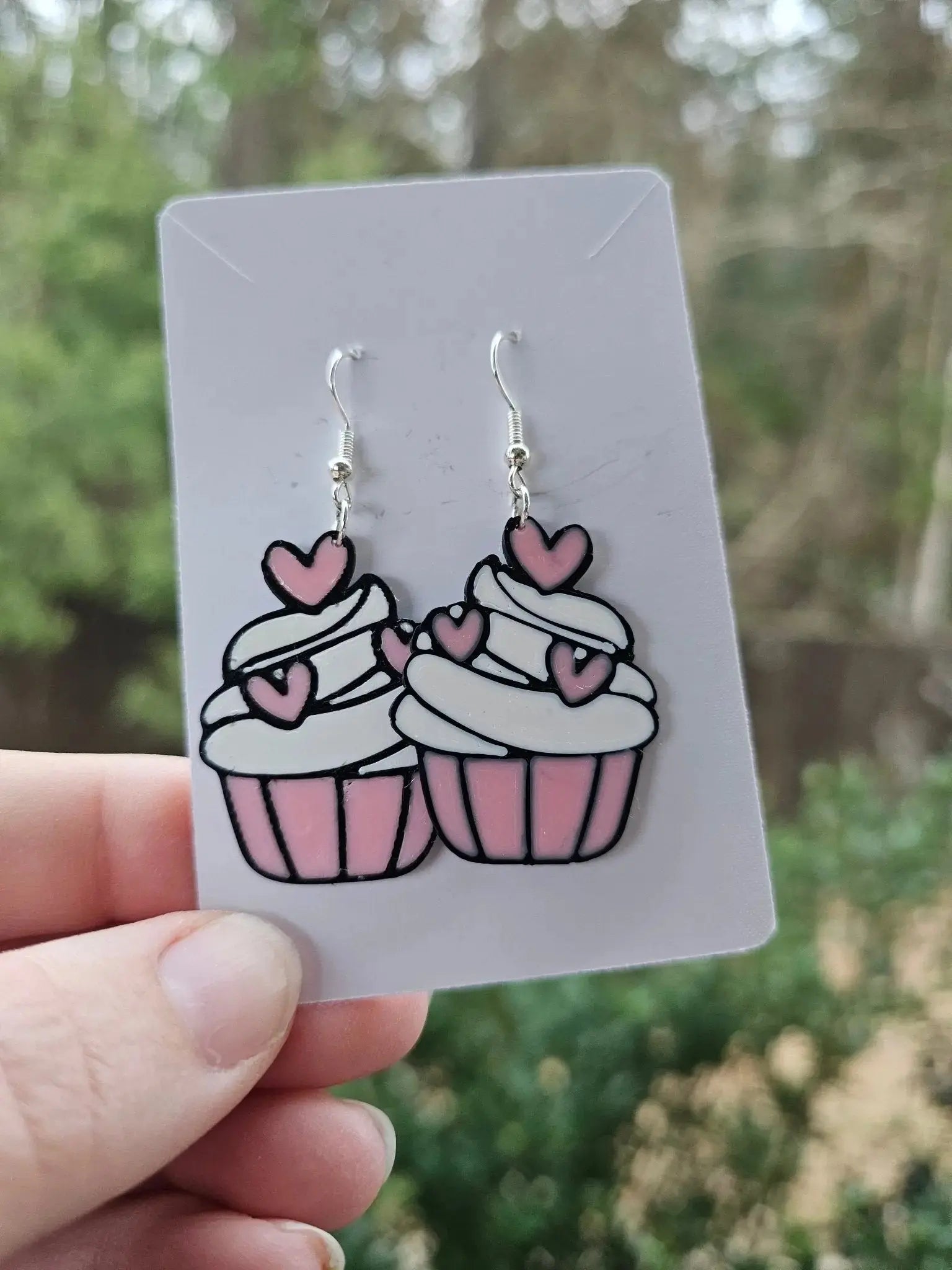 Valentine Cupcake Dangle Earrings (Hooks or Clip-Ons) by The Tween Space, custom drinkware detail photo 3