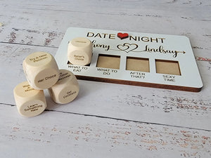 Valentines Gift, Couples date decision dice-Personalized Valentines Gift- Date night by EverLee Creations, party games detail photo 4