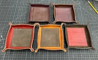 Valet trey by Kw Leatherworks, handmade leather goods detail photo 5