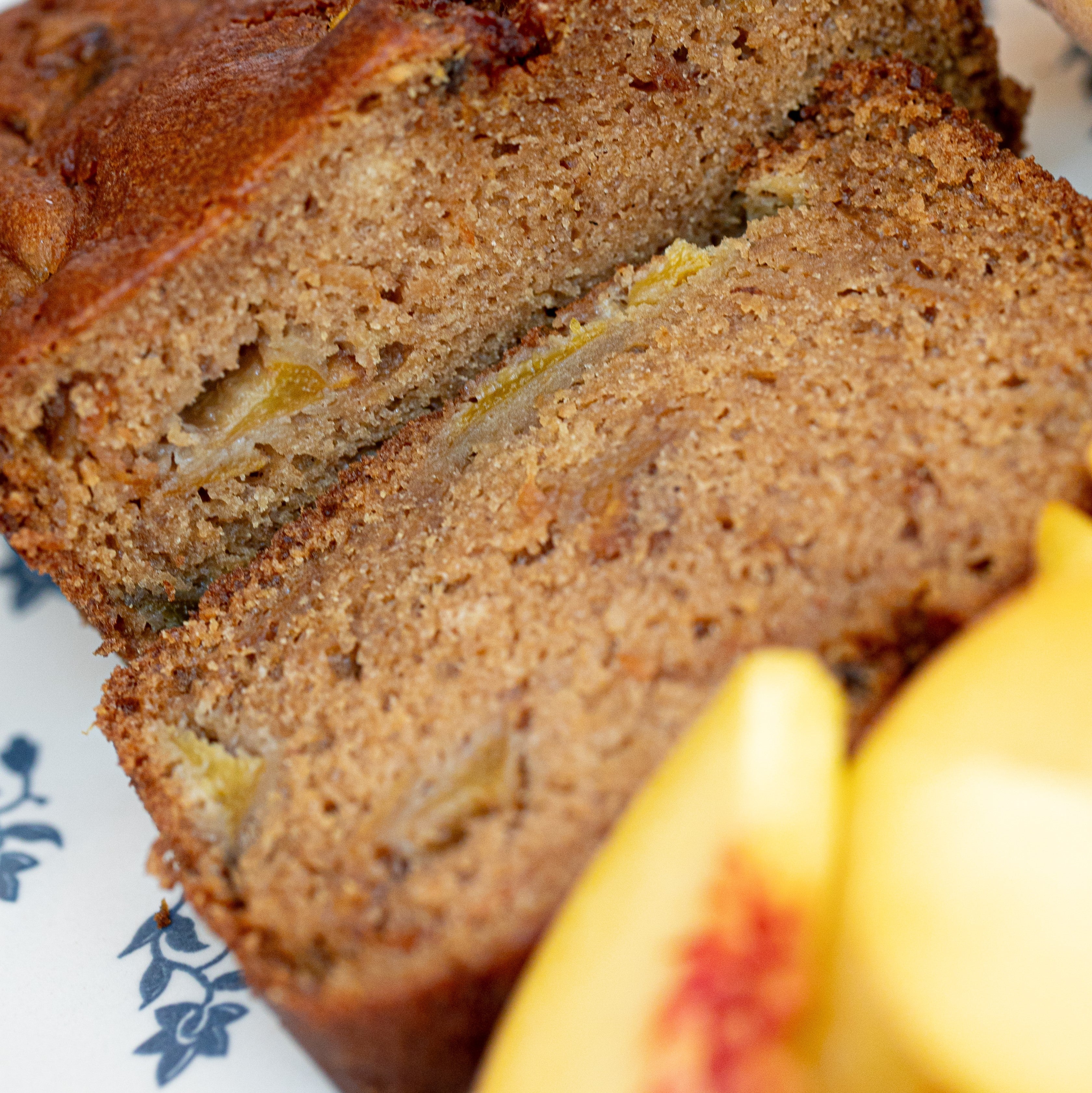 Virginia Peach Cobbler Cake detail view by Two and a Half Irishmen - Traditional Irish Baking