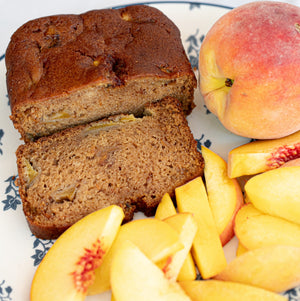 Virginia Peach Cobbler Cake - Vegan detail view by Two and a Half Irishmen - Traditional Irish Baking