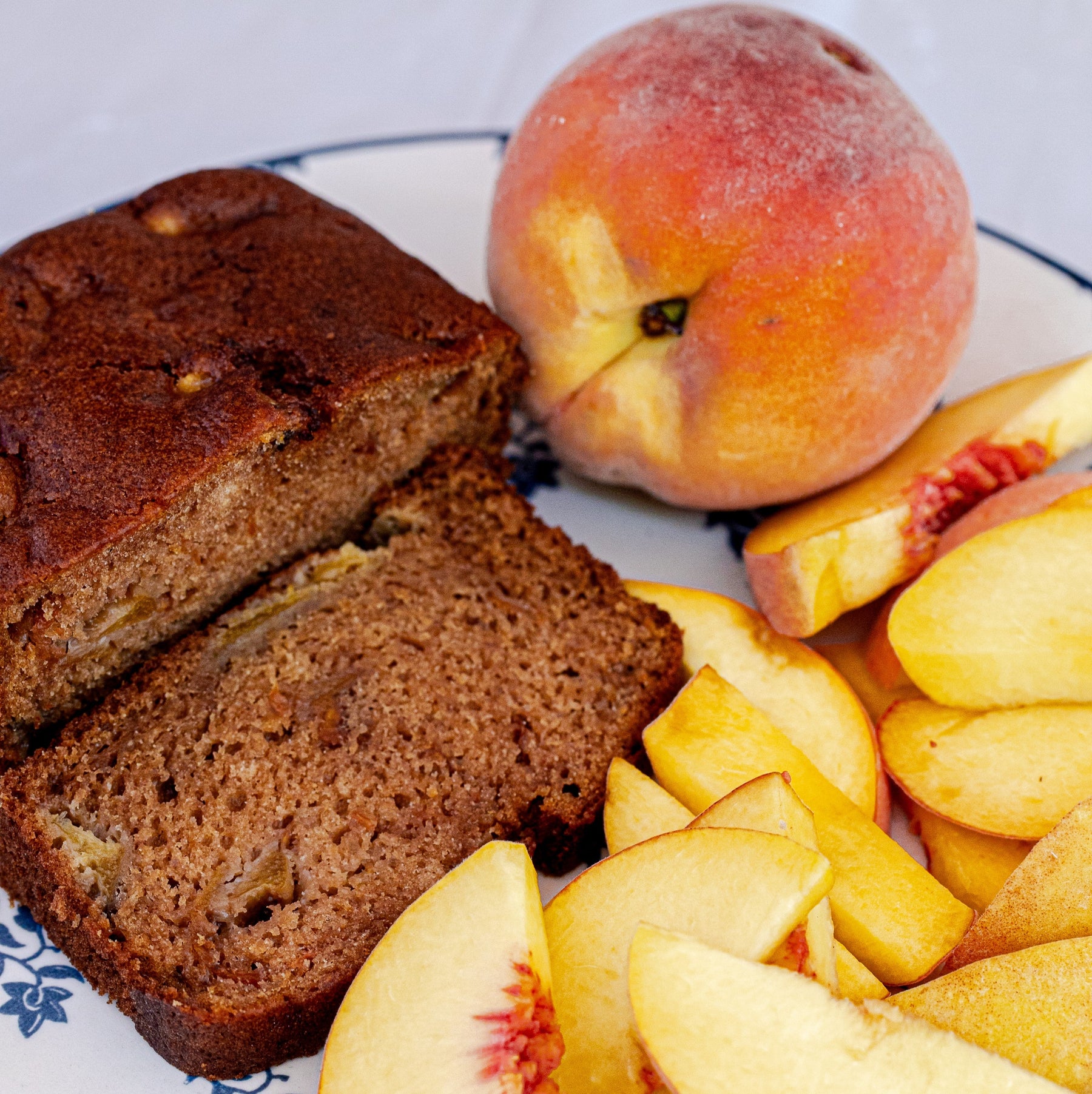 Virginia Peach Cobbler Cake - Gluten Free detail view by Two and a Half Irishmen - Traditional Irish Baking