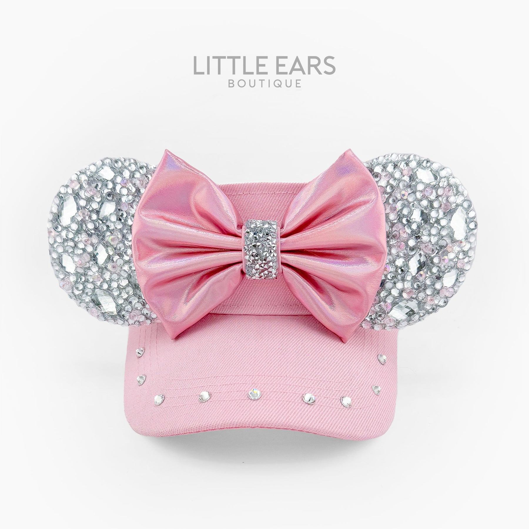 Pink & Silver Sparkle Visor by Little Ears Boutique, custom hat main product photo