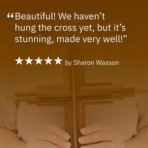 Walnut Layered Cross by Dennehey Design Co., religious items detail photo 3