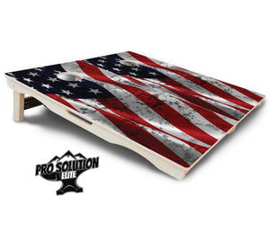Wavy Distressed Flag Cornhole Boards - Pro Solution Elite Series by Cornhole Solutions, custom cornhole board detail photo 5