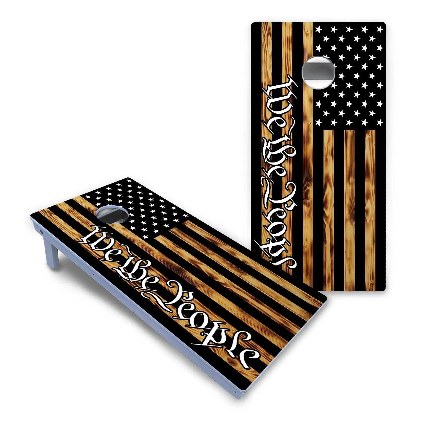 We The People USA Flag Cornhole Boards - All Weather Series by Cornhole Solutions, custom cornhole board detail photo 2