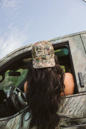 We'll Put A Boot in your Ass - Camo Trucker Hat by KenzKustomz, Southern lifestyle apparel detail photo 6