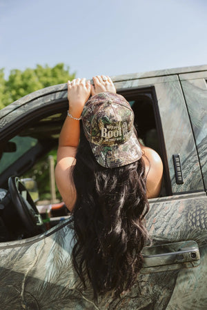 We'll Put A Boot in your Ass - Camo Trucker Hat by KenzKustomz, Southern lifestyle apparel detail photo 7