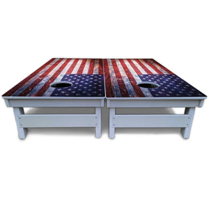 Weathered Flag Cornhole Boards - All Weather Series by Cornhole Solutions, custom cornhole board detail photo 5