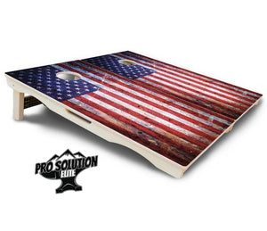 Weathered Flag Cornhole Boards - Pro Solution Elite Series by Cornhole Solutions, custom cornhole board detail photo 5