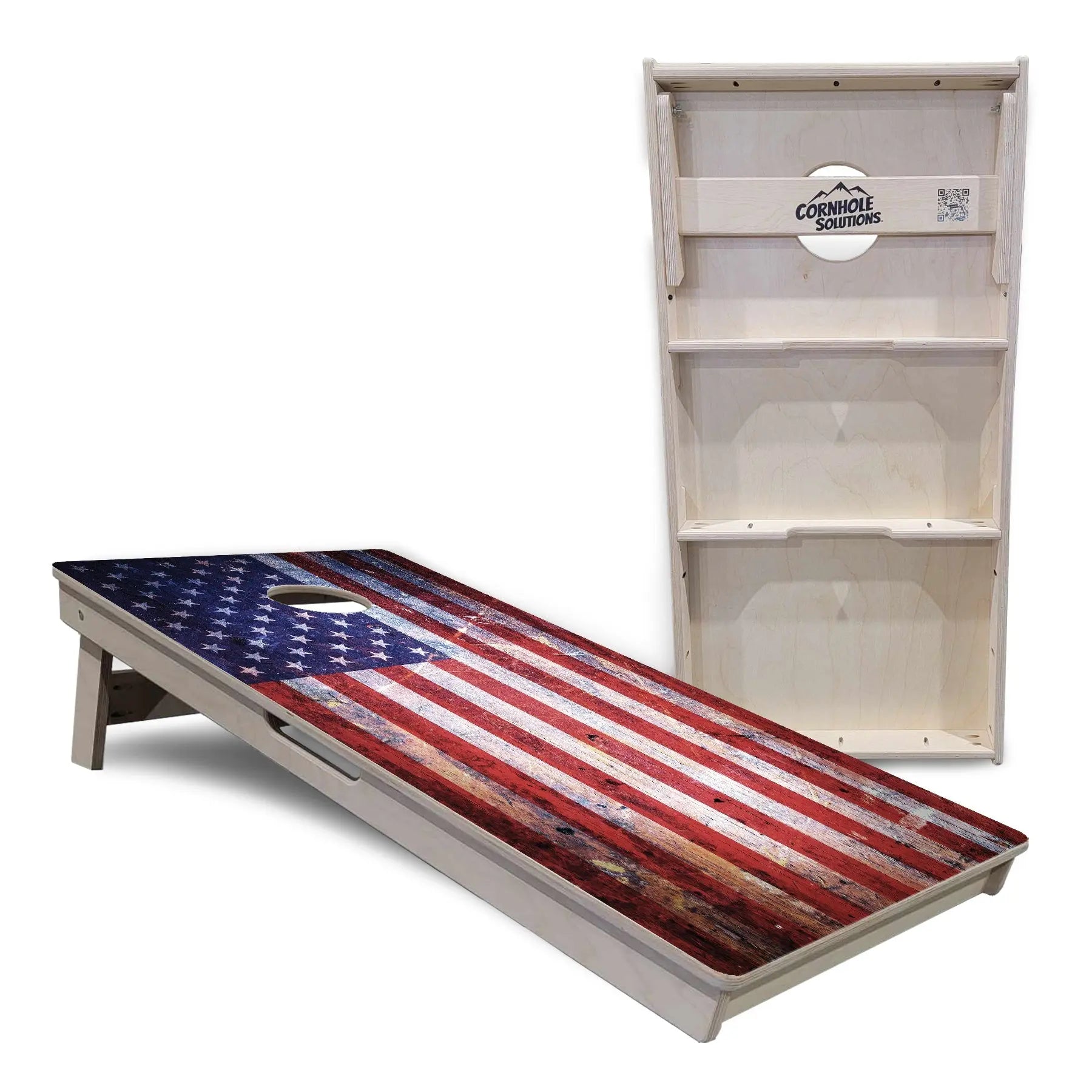 Weathered Flag Cornhole Boards - Professional Tournament Series by Cornhole Solutions, custom cornhole board detail photo 4