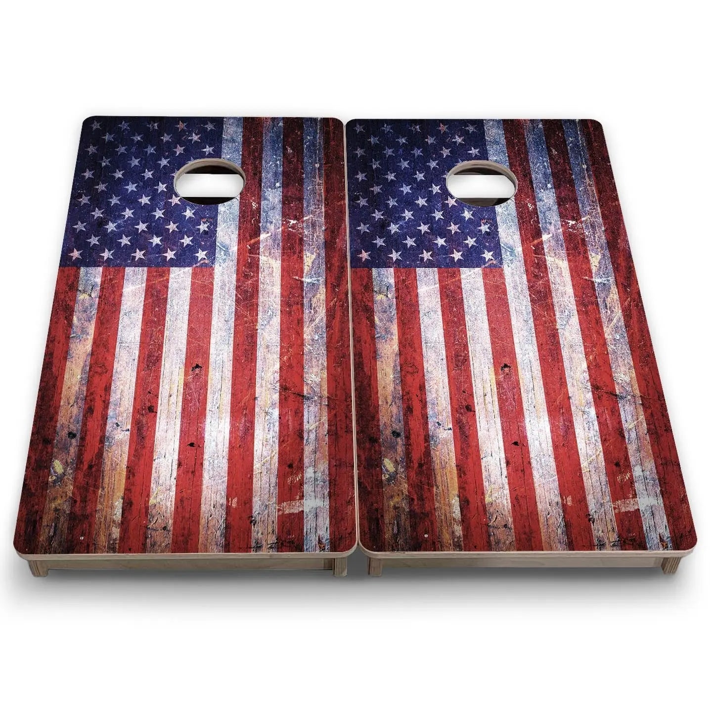 Weathered Flag - Mini or Vacation Size Cornhole Boards by Cornhole Solutions, custom cornhole board detail photo 7