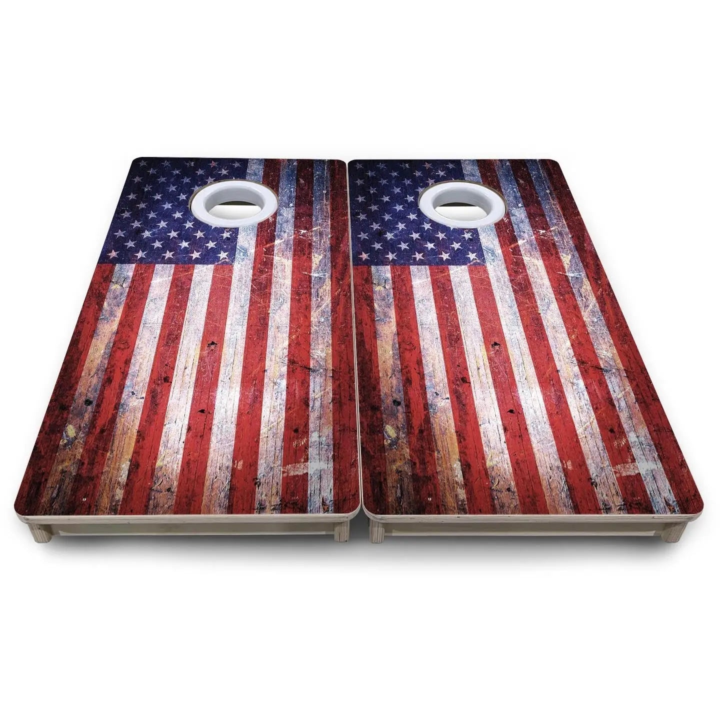 Weathered Flag - Mini or Vacation Size Cornhole Boards by Cornhole Solutions, custom cornhole board detail photo 8