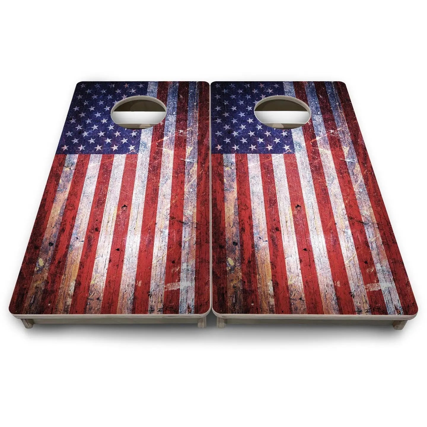 Weathered Flag - Mini or Vacation Size Cornhole Boards by Cornhole Solutions, custom cornhole board detail photo 9