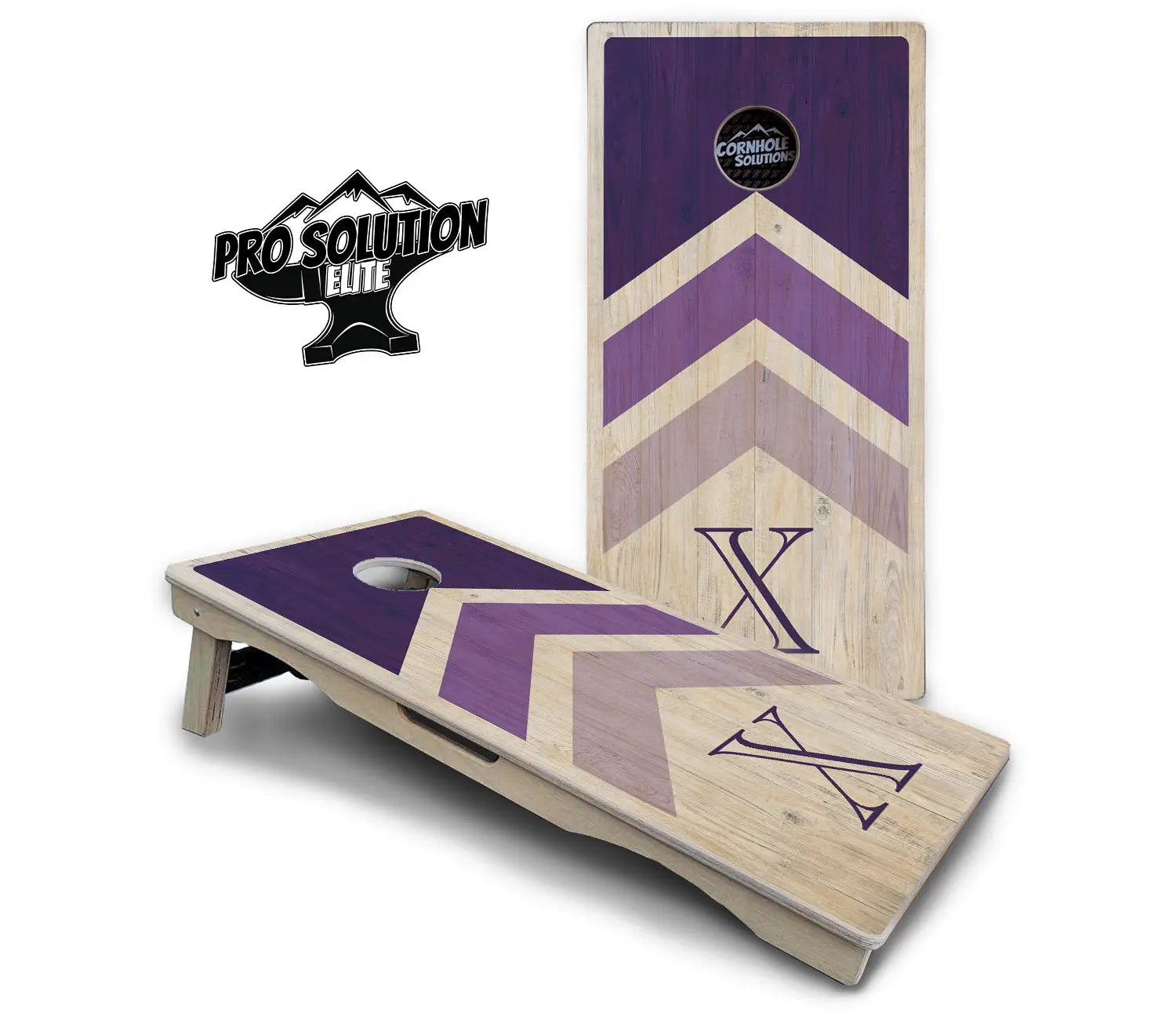 Wedding Arrows Cornhole Boards - Pro Solution Elite Series - Purple by Cornhole Solutions, custom cornhole board main product photo