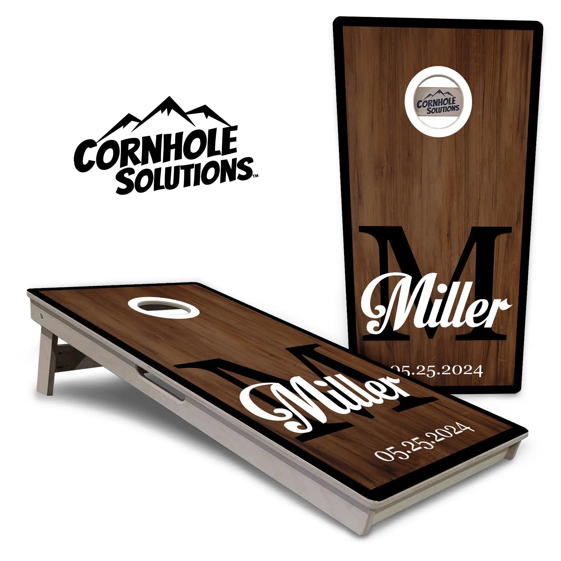 Wedding Name Letter Cornhole Boards - Professional Tournament Series by Cornhole Solutions, custom cornhole board main product photo